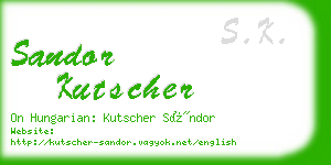 sandor kutscher business card